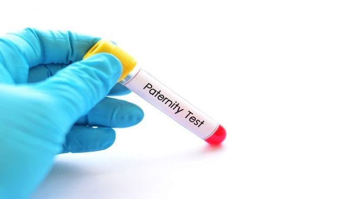 Test tube with blood sample for paternity test paternity fraud