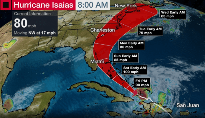 Hurricane Isaias to Strengthen in the Bahamas and Approach Florida's ...