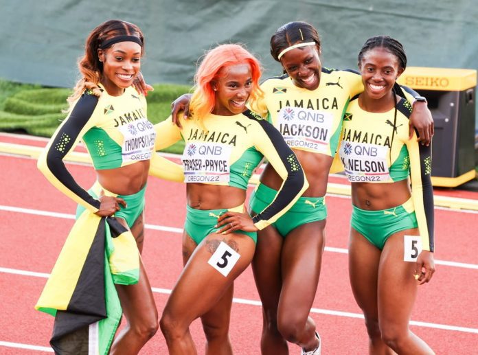 Jamaica claims silver in women 4x100 following poor execution