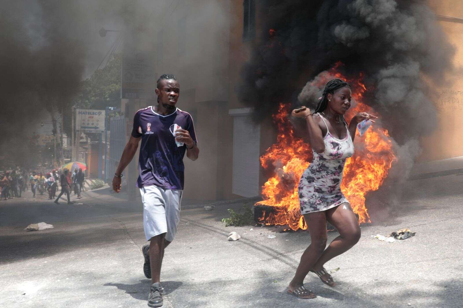 Haitian demonstrators