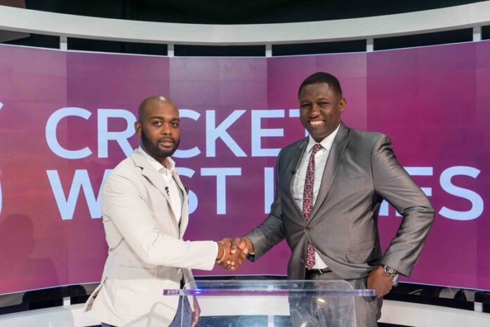 CWI President Dr Kishore Shallow (left) and Wavell Hinds, WIPA Presidents, shake hands after the signing of a new four-year MOU between CWI and WIPA.