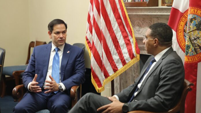 U.S. Secretary of State Marco Rubio and Jamaican Prime Minister Andrew Holness